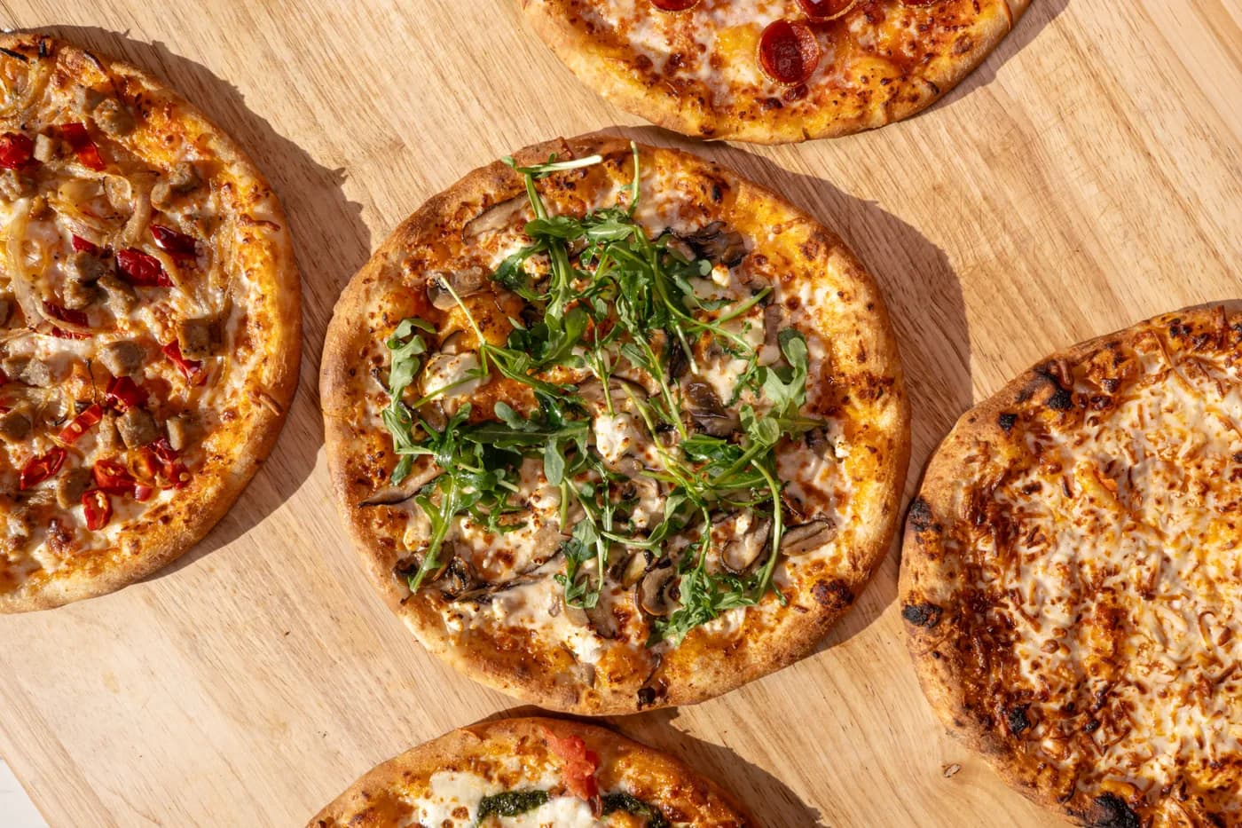 A wild mushroom pizza fresh from the Savi kitchen